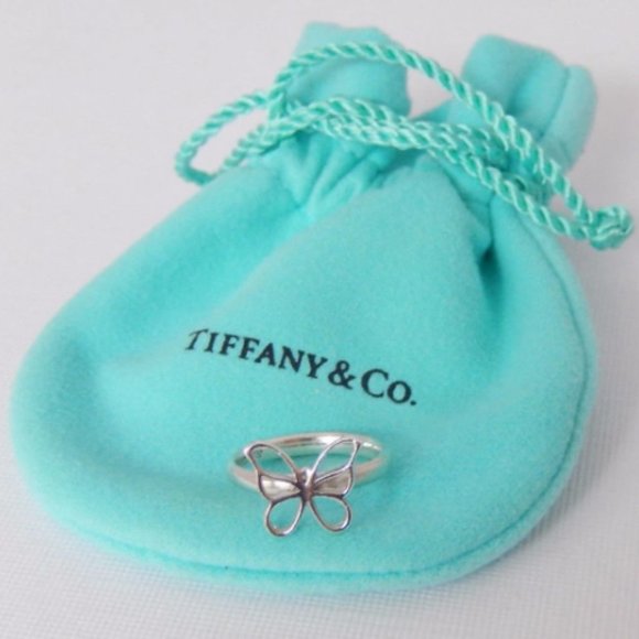 LK NEW! Adorable Tiffany & Co Sterling Silver Butterfly Ring from Italy Ring - Picture 2 of 5